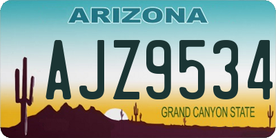 AZ license plate AJZ9534