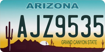 AZ license plate AJZ9535