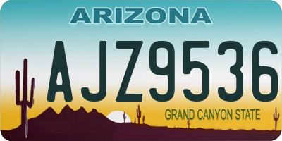 AZ license plate AJZ9536