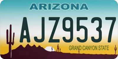 AZ license plate AJZ9537