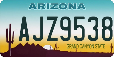 AZ license plate AJZ9538