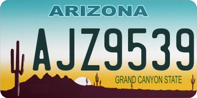 AZ license plate AJZ9539