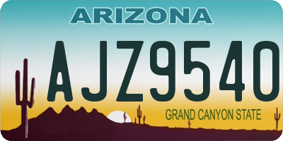 AZ license plate AJZ9540