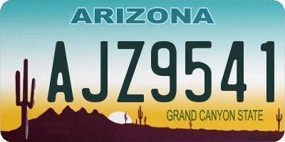 AZ license plate AJZ9541