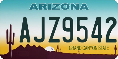 AZ license plate AJZ9542