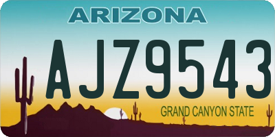 AZ license plate AJZ9543