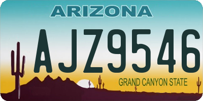 AZ license plate AJZ9546