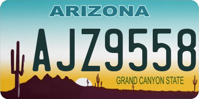AZ license plate AJZ9558