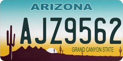 AZ license plate AJZ9562