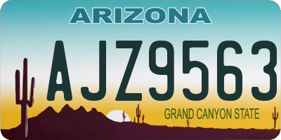 AZ license plate AJZ9563