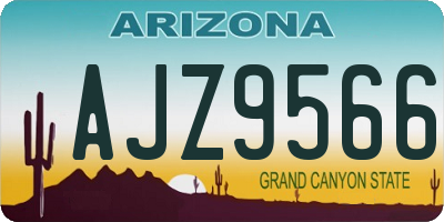 AZ license plate AJZ9566