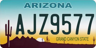 AZ license plate AJZ9577