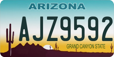 AZ license plate AJZ9592