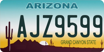 AZ license plate AJZ9599