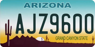 AZ license plate AJZ9600