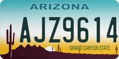AZ license plate AJZ9614