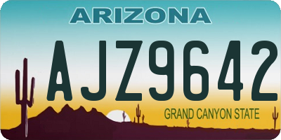 AZ license plate AJZ9642