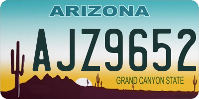 AZ license plate AJZ9652