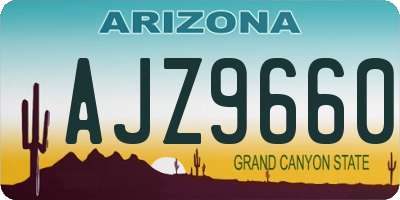 AZ license plate AJZ9660