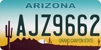 AZ license plate AJZ9662