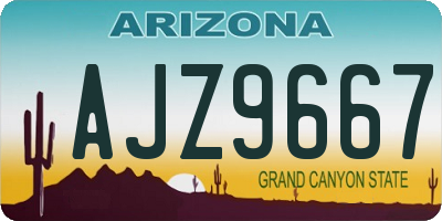 AZ license plate AJZ9667