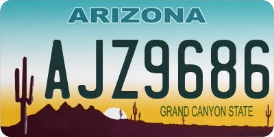 AZ license plate AJZ9686