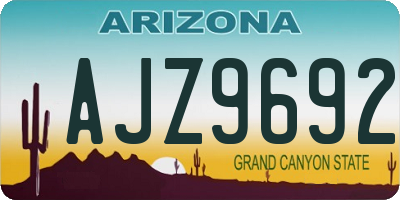 AZ license plate AJZ9692