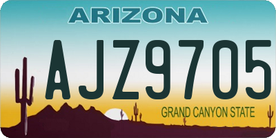 AZ license plate AJZ9705