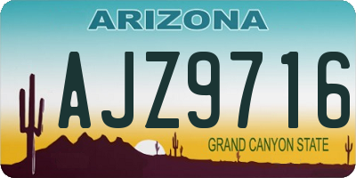 AZ license plate AJZ9716