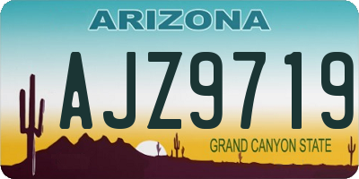 AZ license plate AJZ9719