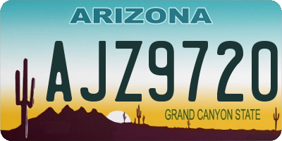 AZ license plate AJZ9720