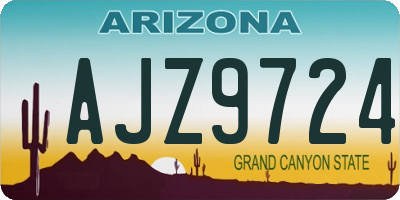 AZ license plate AJZ9724