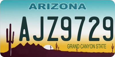 AZ license plate AJZ9729