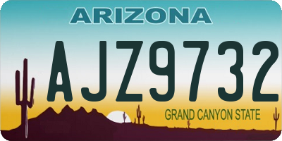 AZ license plate AJZ9732