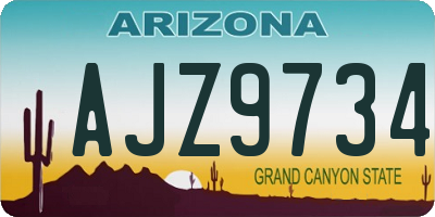 AZ license plate AJZ9734