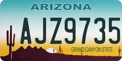 AZ license plate AJZ9735