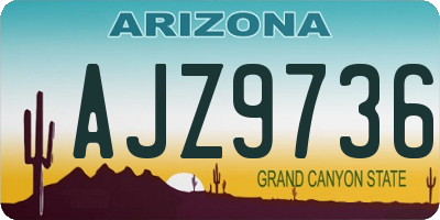 AZ license plate AJZ9736