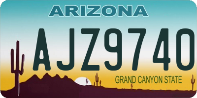 AZ license plate AJZ9740