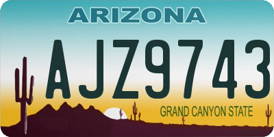 AZ license plate AJZ9743