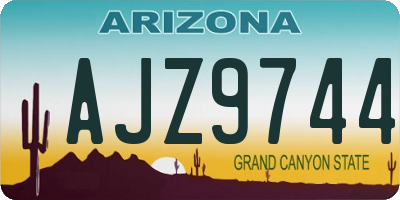AZ license plate AJZ9744