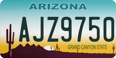 AZ license plate AJZ9750