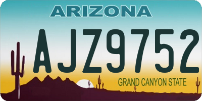 AZ license plate AJZ9752