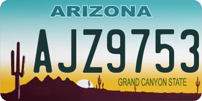 AZ license plate AJZ9753