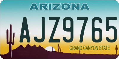 AZ license plate AJZ9765