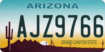 AZ license plate AJZ9766