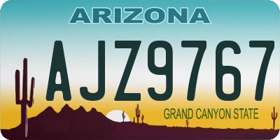 AZ license plate AJZ9767