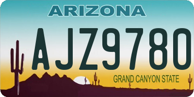 AZ license plate AJZ9780