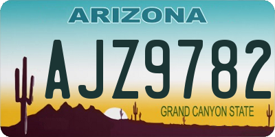 AZ license plate AJZ9782
