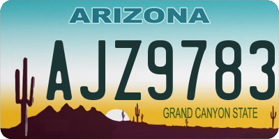AZ license plate AJZ9783