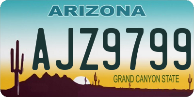 AZ license plate AJZ9799